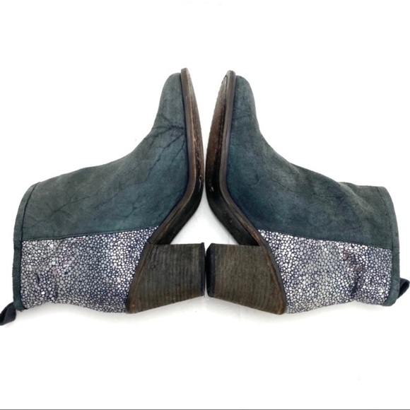 HUMANOID Suede Leather Classic Ankle Bootie in Metallic Gray - Picture 7 of 10